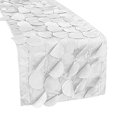 Large Petal Gatsby Circle - Table Runner - 13" x 108 - White