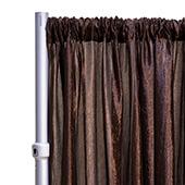 *FR* Crushed Taffeta Drape Panel by Eastern Mills 9 1/2 FT Wide w/ 4" Sewn Rod Pocket - Chocolate Brown
