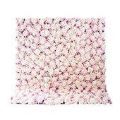 White & Blush Mixed Florals - Curtain Style Floral Wall - Easy Install! Select Size