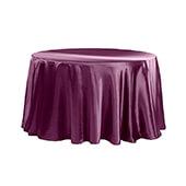 Sleek Satin Tablecloth 120" Round - Sangria