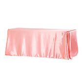 Sleek Satin Tablecloth 90"x156" Rectangular - Coral