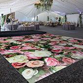Premium Vinyl Dance Floor Wrap Custom Size - Romance Rose Garden